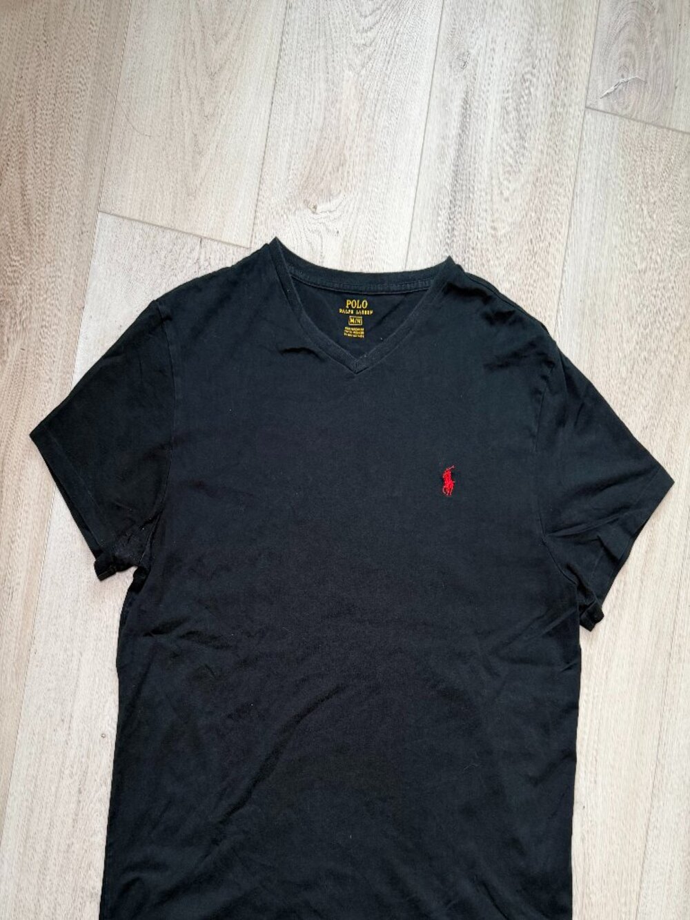 Polo Ralph Lauren Black V-Neck T-Shirt Size Medium